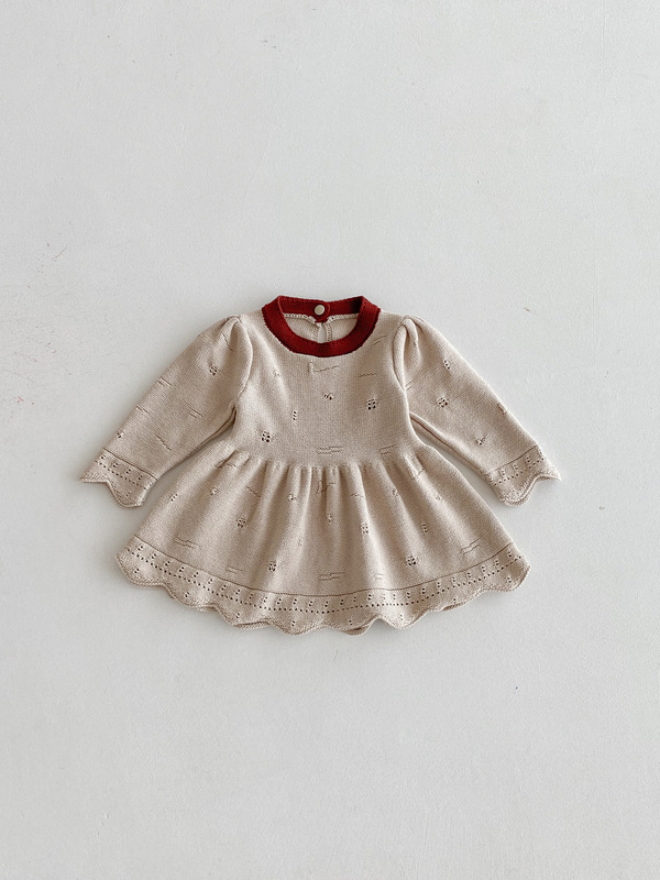 女の子ドレス秋服 2025 新しい女の赤ちゃんプリンセスドレスファッショナブルで暖かい子供のセータースカート春と秋|undefined