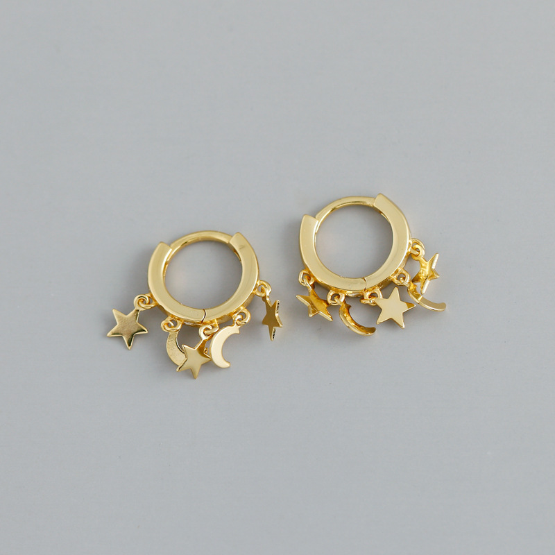 retro star and moon copper ear buckle wholesale Nihaojewelrypicture4