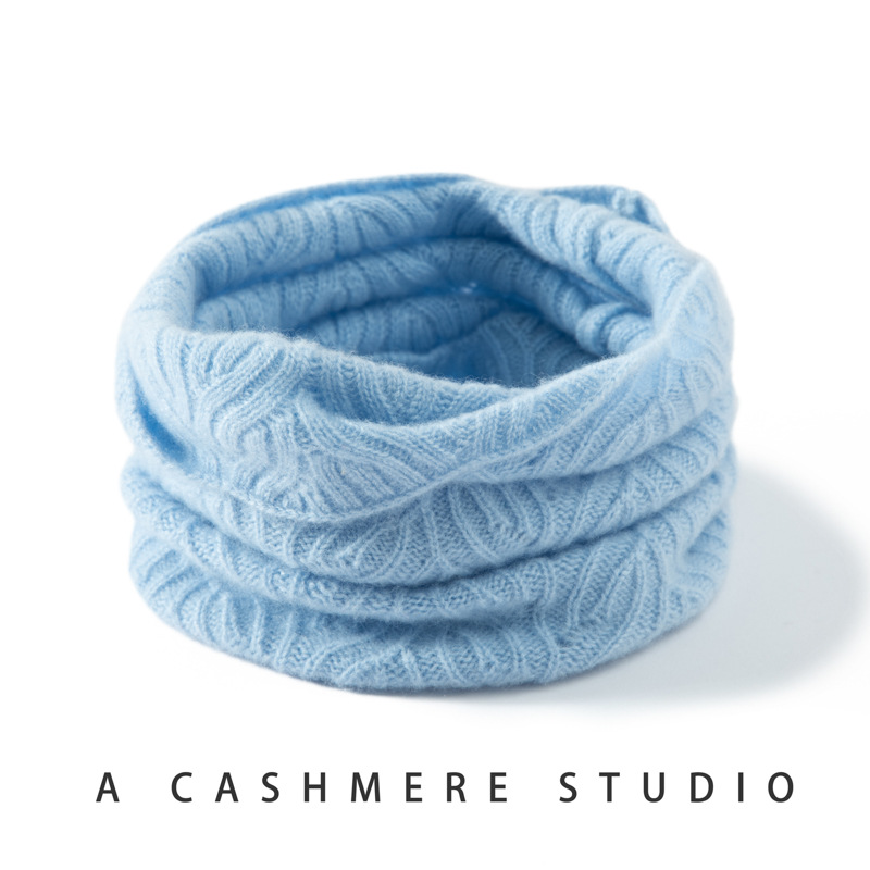 Lukaisha Autumn and Winter Cashmere Scarf for Women, Thick and Loose, Unique Cable Knit Neck Warmer, Unisex, Neck Protection