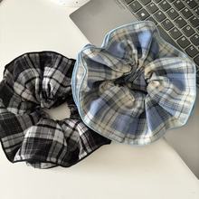 秋冬新款发圈多层格纹布艺大肠发圈高级感学院风大肠圈头绳发饰女