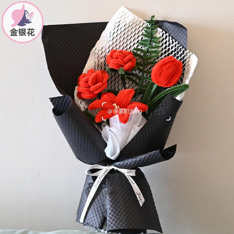 ツイストスティックの花束の材料はツイストスティックの教師の日の祝日のプレゼントの花のシミュレーション花を包みます。|undefined