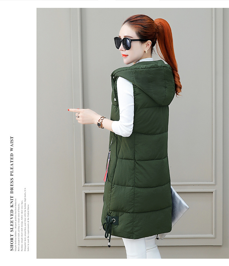 Damen Steppweste Mit Kapuze Lange Winterweste Für Herbst Und Winter_voghion.com