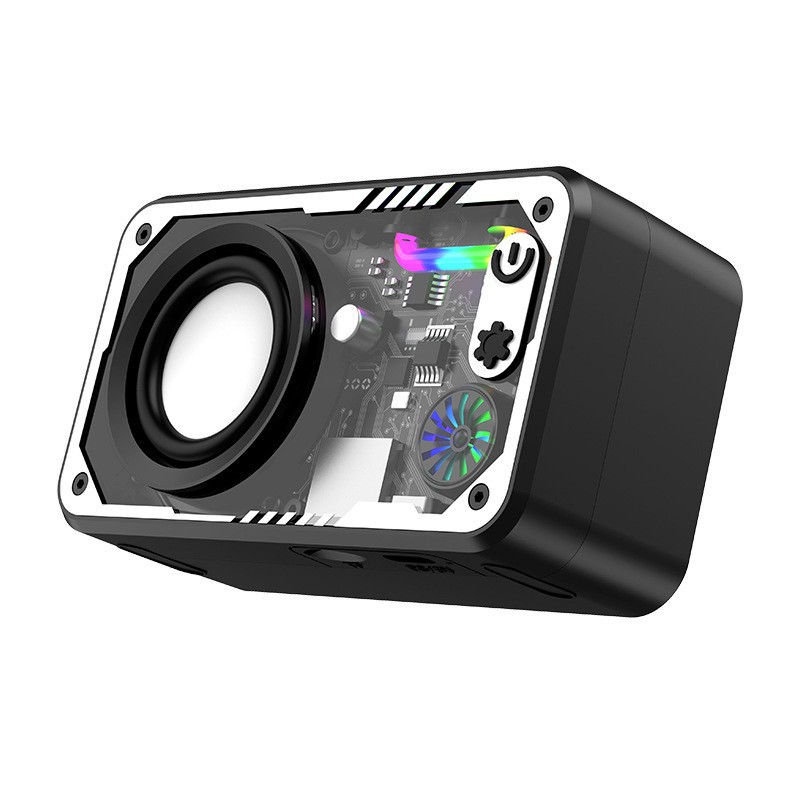Producto de éxito transfronterizo V1, mini altavoz estilo mecha, altavoz portátil para exteriores y escritorio, altavoz subwoofer multifuncional.