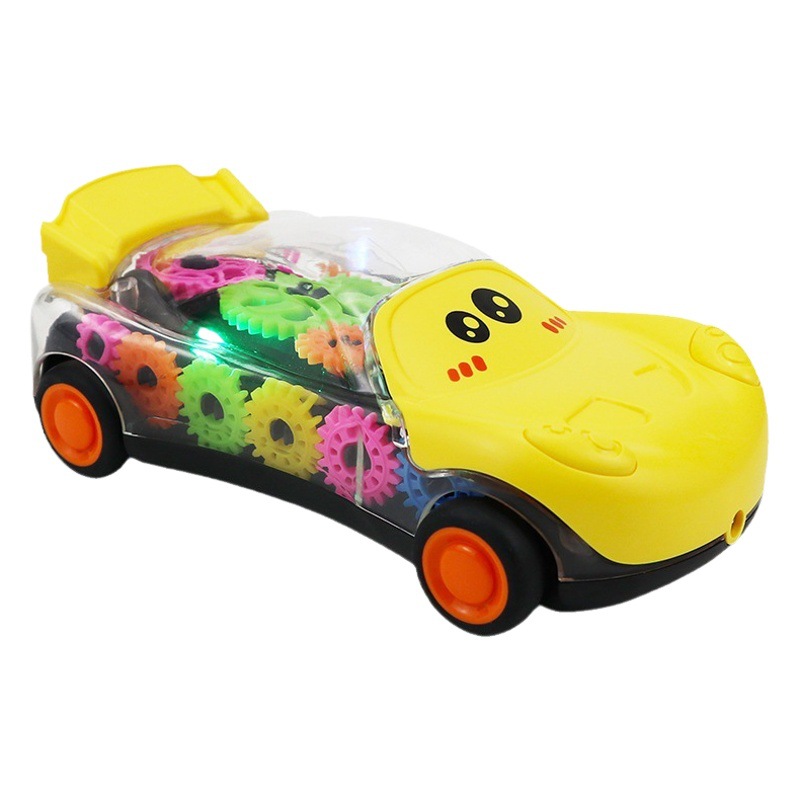 Transfronterizo eléctrico de los niños de engranajes transparente Tire hacia atrás coche luz música niños y niñas bebé juguete puesto de coche juguete venta al por mayor