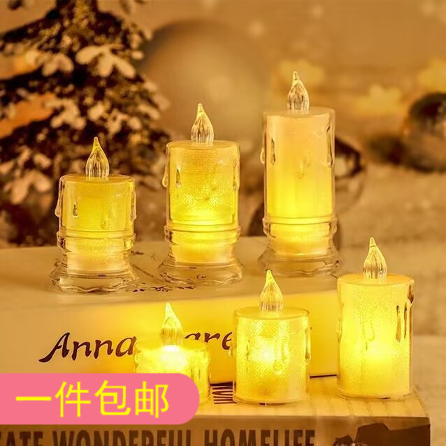 Crystal Mini simulation transparent electronic candle lamp candle holder led romantic atmosphere decoration tealight birthday candle