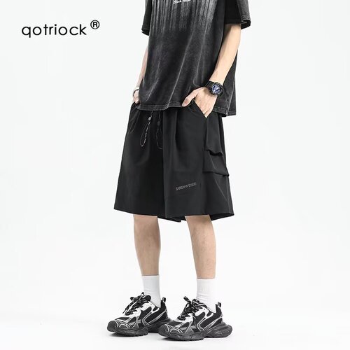 Men's Summer Trend Brand Loose Grey Athletic Five-Finger Beach Casual Shorts