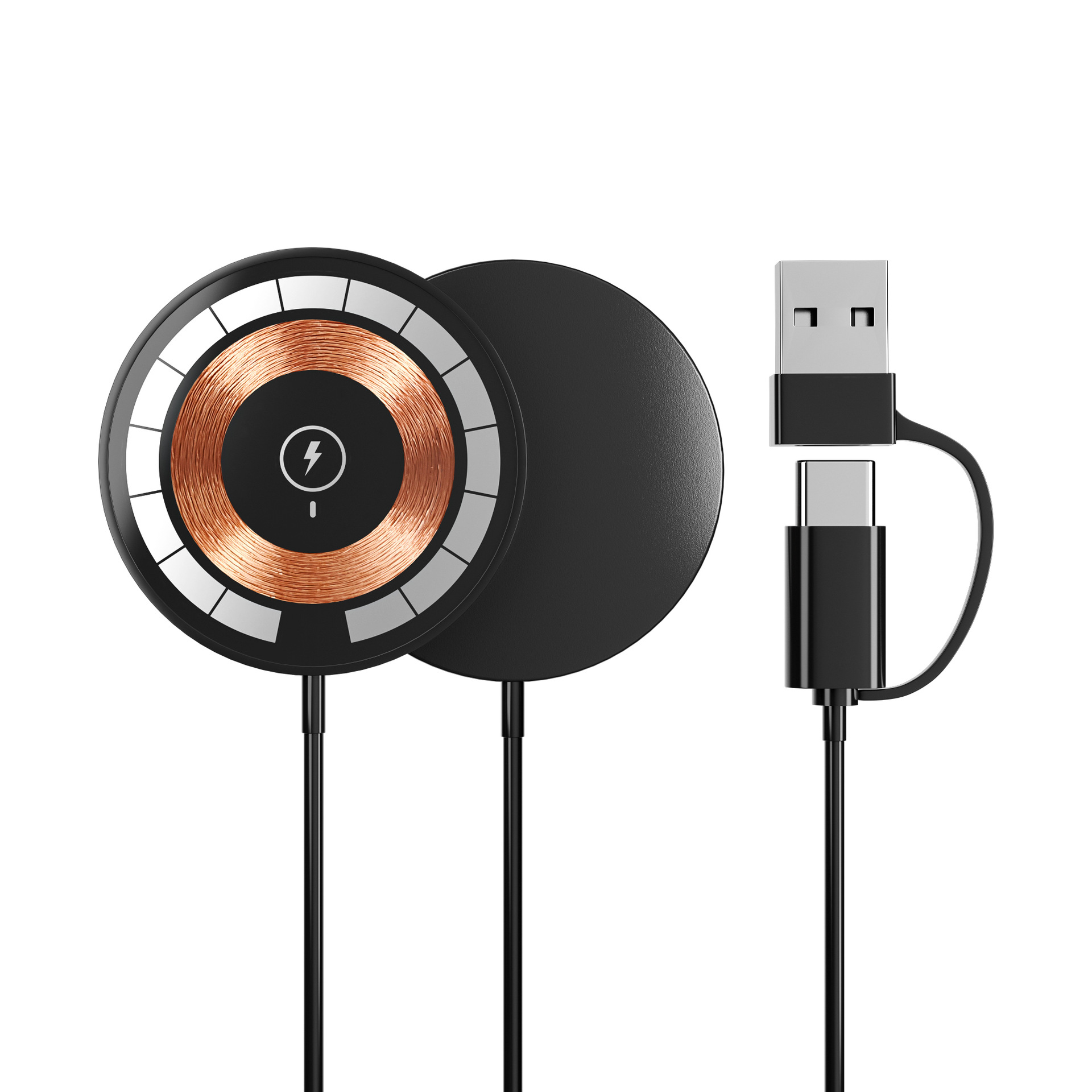 Adaptador typec para Apple magsafe acrílico pc teléfono móvil transparente carga rápida cargador inalámbrico magnético