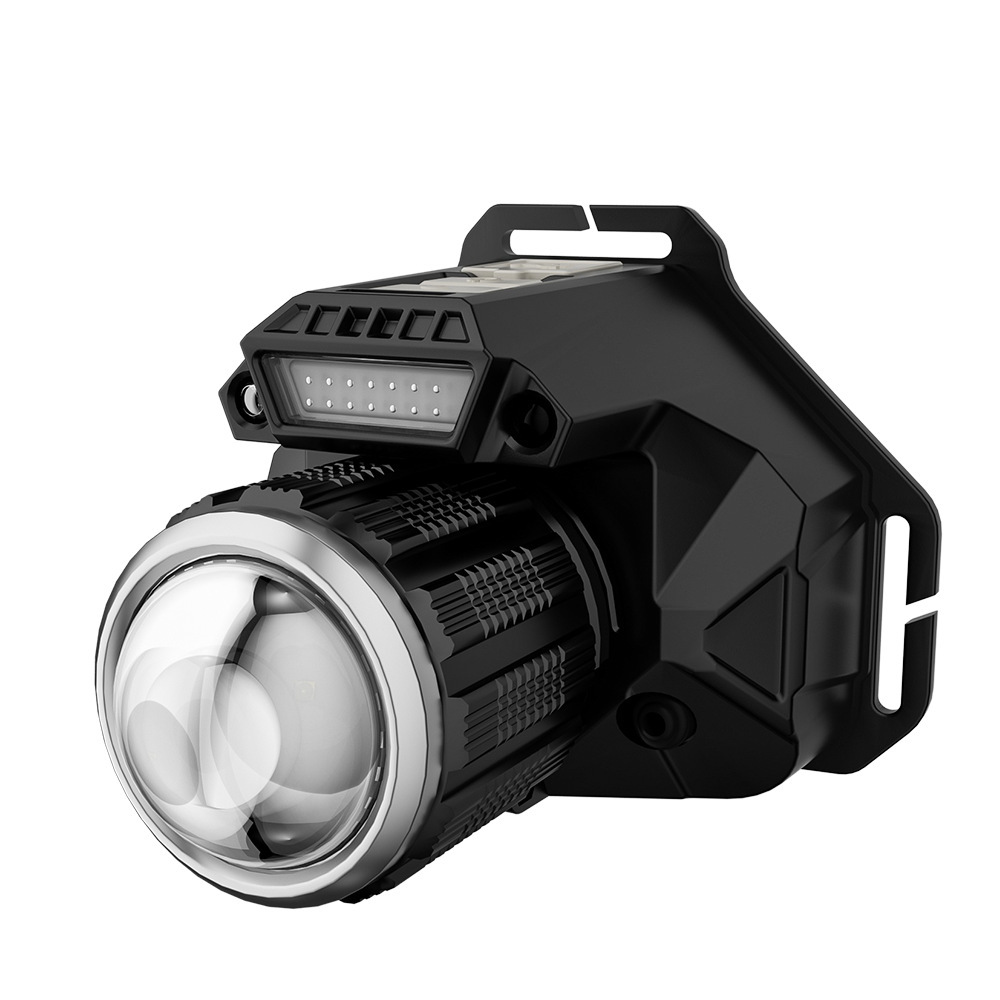 Nuevo blanco al aire libre láser lámpara de inducción faro cabeza montada linterna luz fuerte tiro largo noche pesca faro