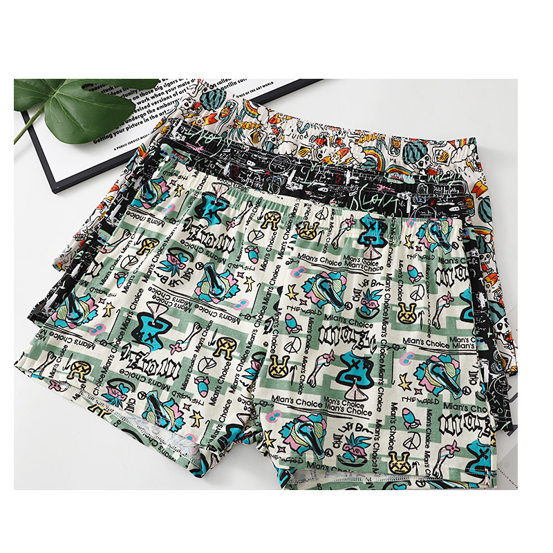 Pantalones interiores deportivas de hombre 100% algodón de ángulo plano Pantalones de algodón de alta calidad Pantalones cortos de cuatro ángulos procesados a medida