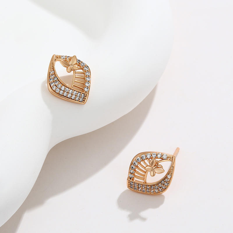 Pendientes de Aleación Xuping, Nuevos Pendientes de Botón de Mariposa de Moda 2023, Pendientes Femeninos de Nicho, Joyería al por Mayor para Mujer