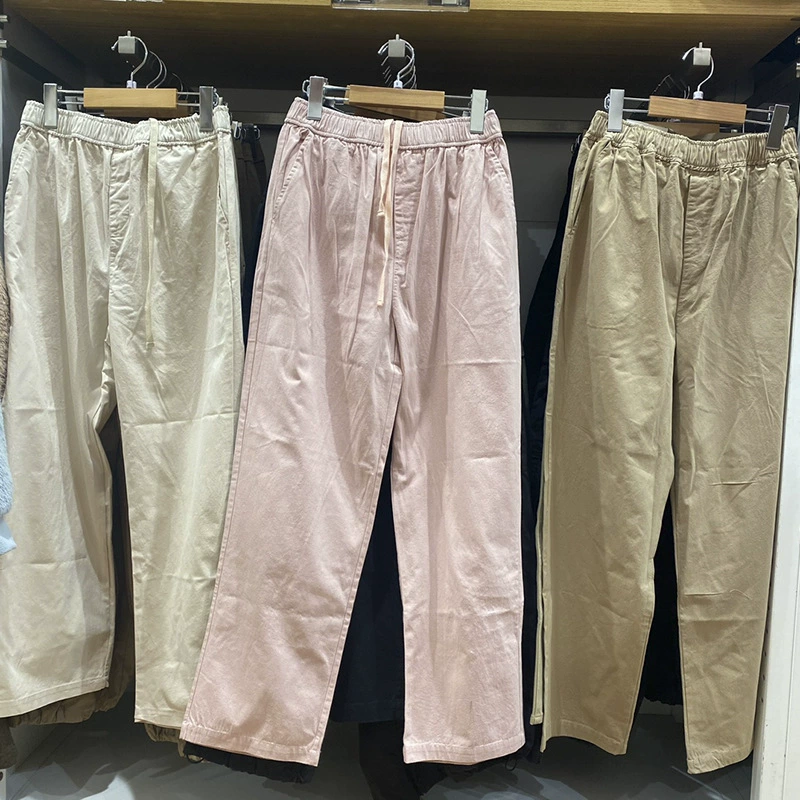 Торговый центр тот же женский хлопок эластические девятиукороченные брюки повседневные брюки редька брюки талия регулируемая новая 466026