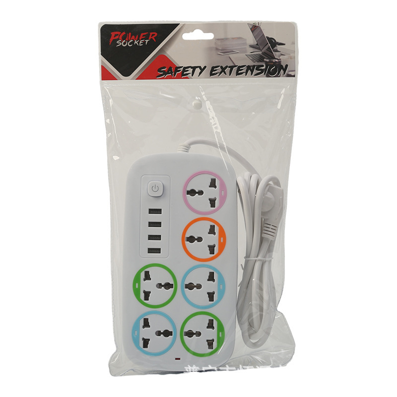 4USB enchufe de comercio exterior de círculo de color Southeast Asia Birmania estándar británico estándar europeo estándar americano interruptor de control general hermoso color