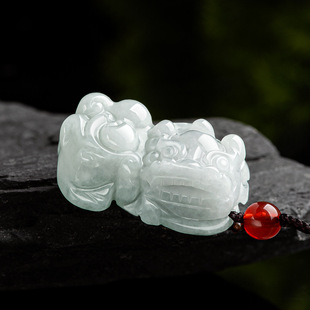 Natural Myanmar A goods jadeite glutinous little overlord brave pendant jade tongcai pendant men's and women's wholesale