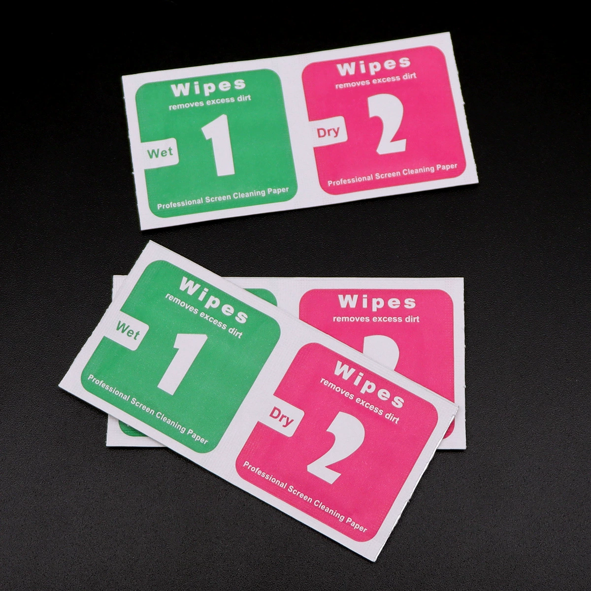 Красно-зеленый сухой и влажный спирт сумка для мобильного телефона закаленная пленка вспомогательный инструмент для удаления пыли Наклейка для очистки набор спирта алюминиевая фольга бумага