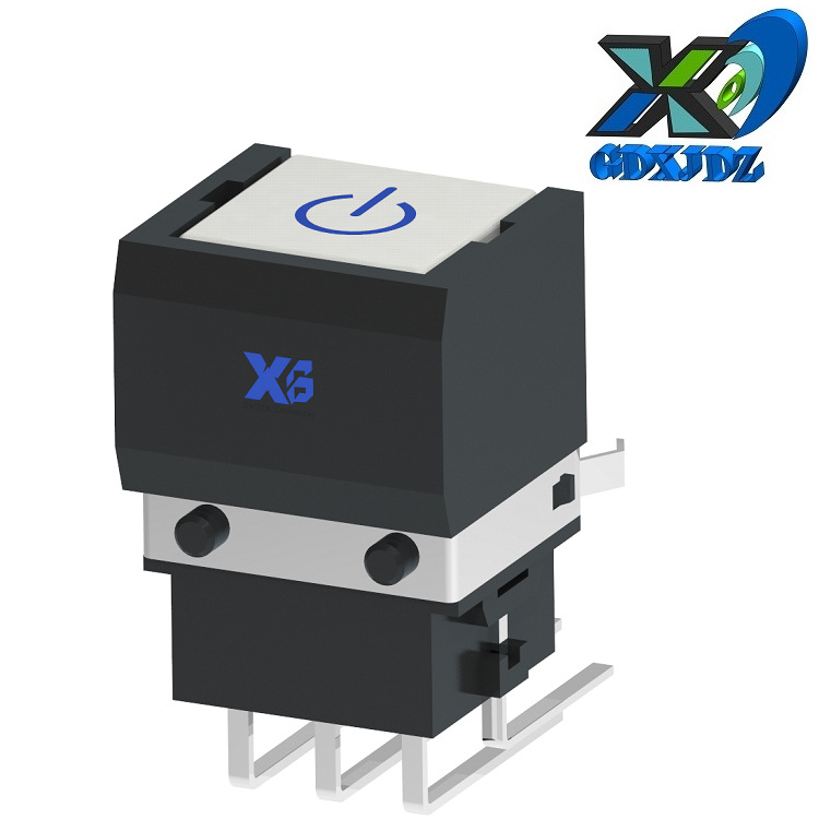 侧按开关自锁带灯90度 卧插自锁开关带灯LED  侧面带灯按键开关