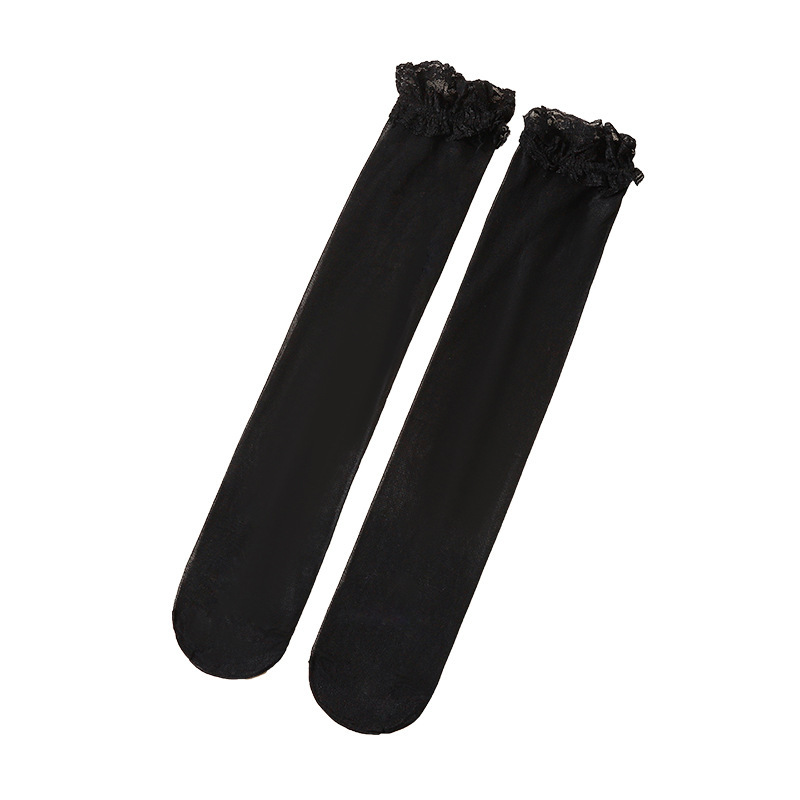 Children's Socks Stockings Summer Girls Breathable Ultra-thin Lace Mid-length Socks Princess Socks Girls' Long Legs Socks