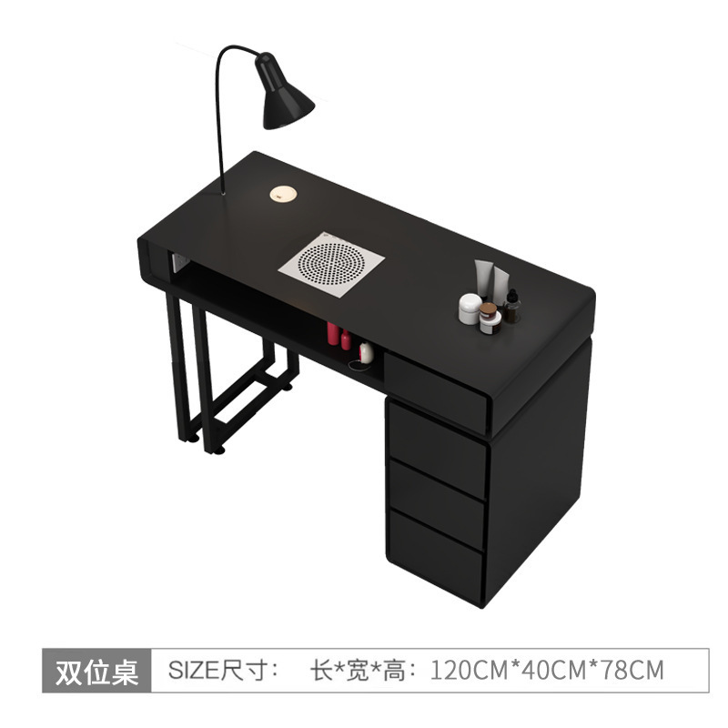 美甲桌椅套装简约经济型单双人轻奢多功能奶油风大理石网红美甲台|undefined