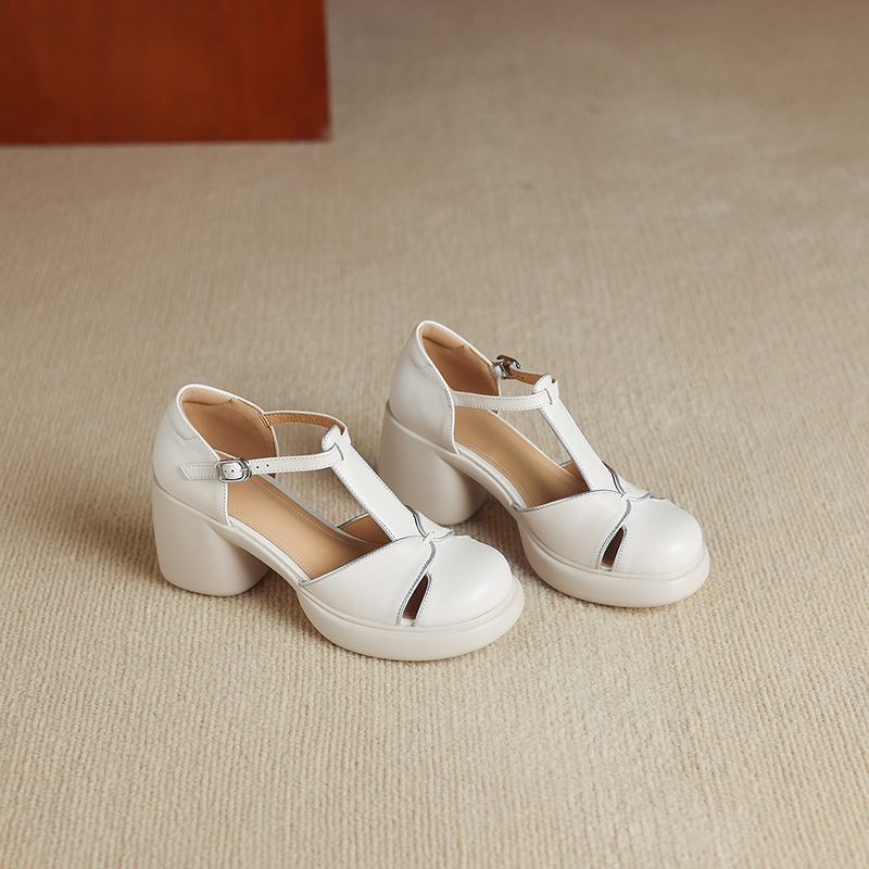 Sandal cao gót nữ mũi nhọn quai chữ T đế dày gót 7 cm — đen chi tiết 17