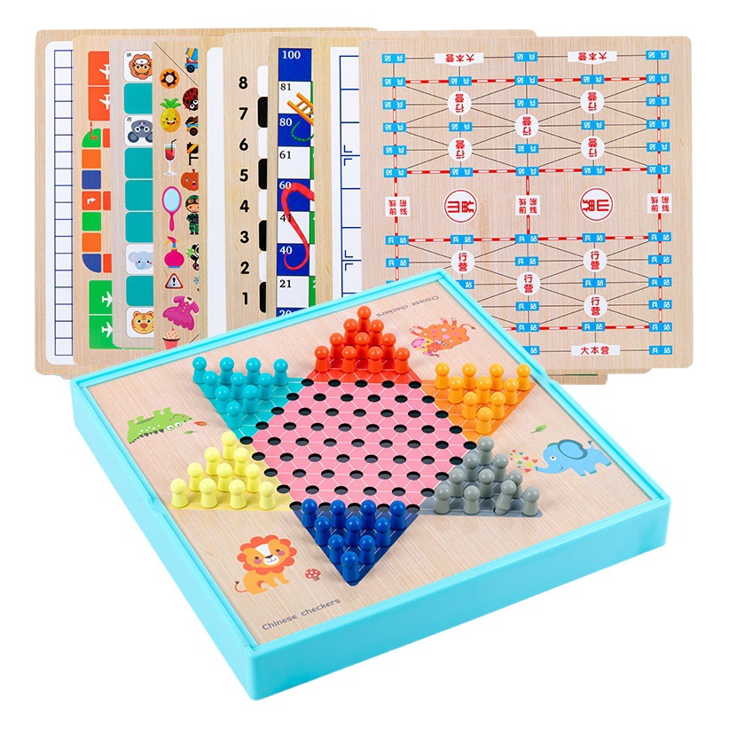 Gran juego multifuncional ajedrez volador ajedrez damas cinco piezas ajedrez bestia ajedrez Go serie Juguetes educativos para niños