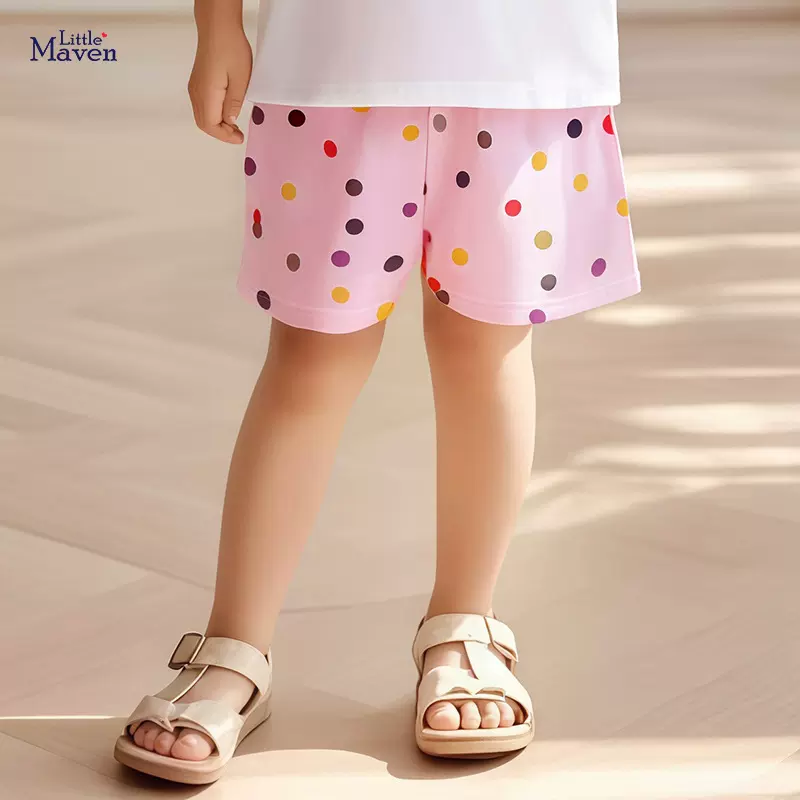 Little maven跨境夏季女童裤子 可爱儿童短裤  宝宝甜美风童裤