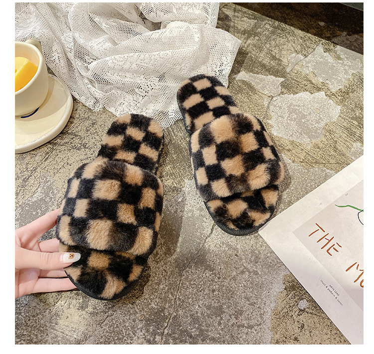 Autumn And Winter New Open Toe Celebrity Mesh Cotton Slippers Women S Fashion Indoor Home Fleece_voghion.com