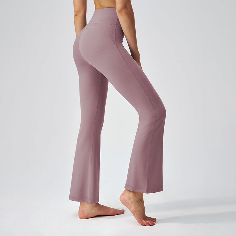 Microplaneta de cintura alta desnuda elástica pilates elástica pantalones deportivos para mujeres