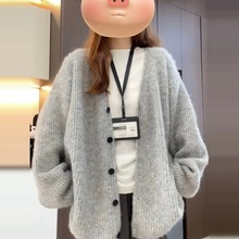 2025新款感针织上衣外套女装韩系秋冬穿搭慵懒风外搭开衫毛衣