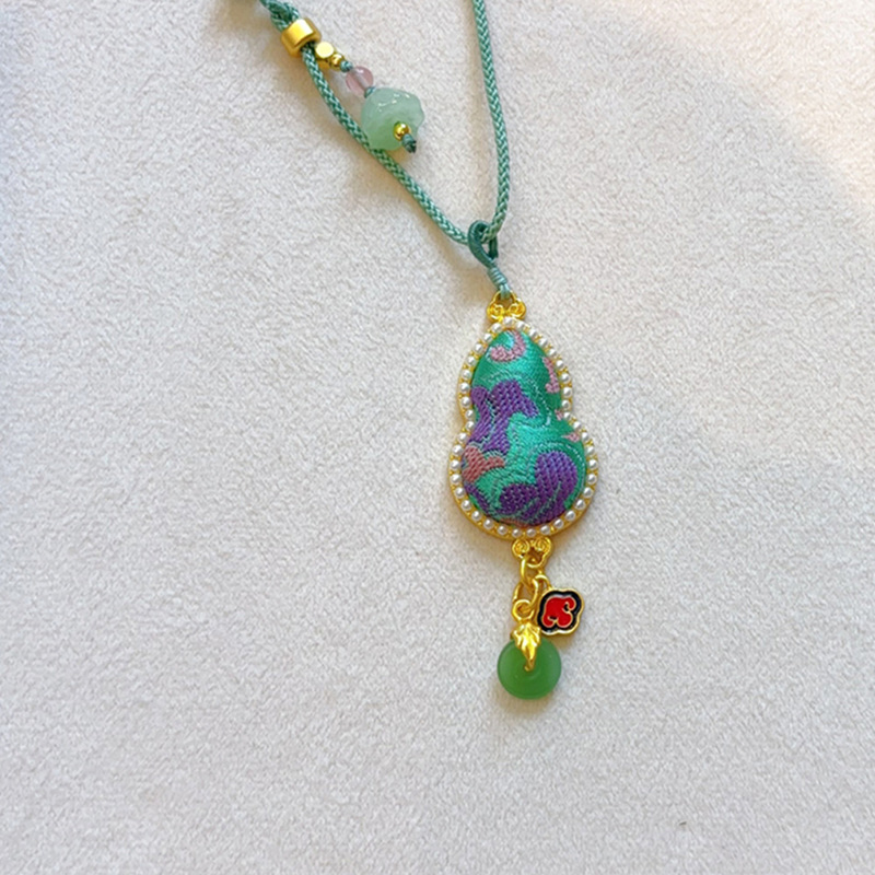 【成品】纯手工宋锦葫芦吊坠挂件古风挂坠项链女国风新中式配饰|undefined