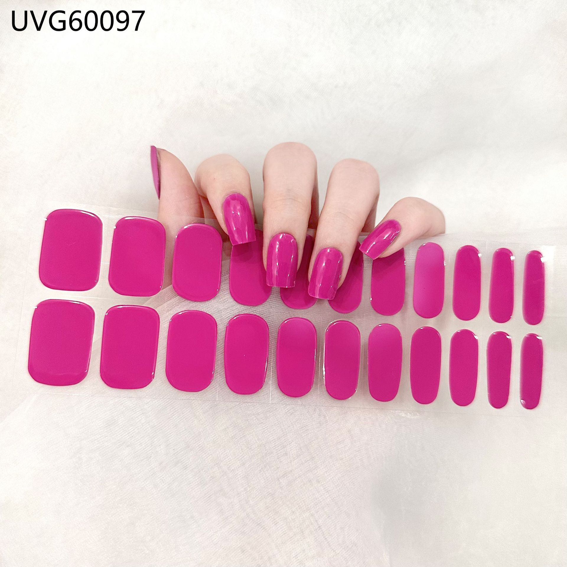 Pegatinas de uñas de gel UV transparentes efecto hielo, semicuradas, con lámina dorada, fototerapia, efecto película de aceite