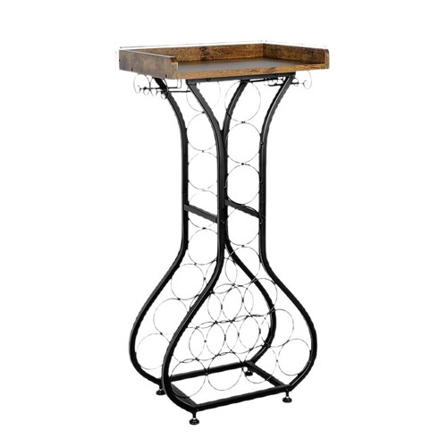Cross-border spot expandable red wine rack mini bar table plant stand with glass frame wall-mounted space-saving wine cabinet