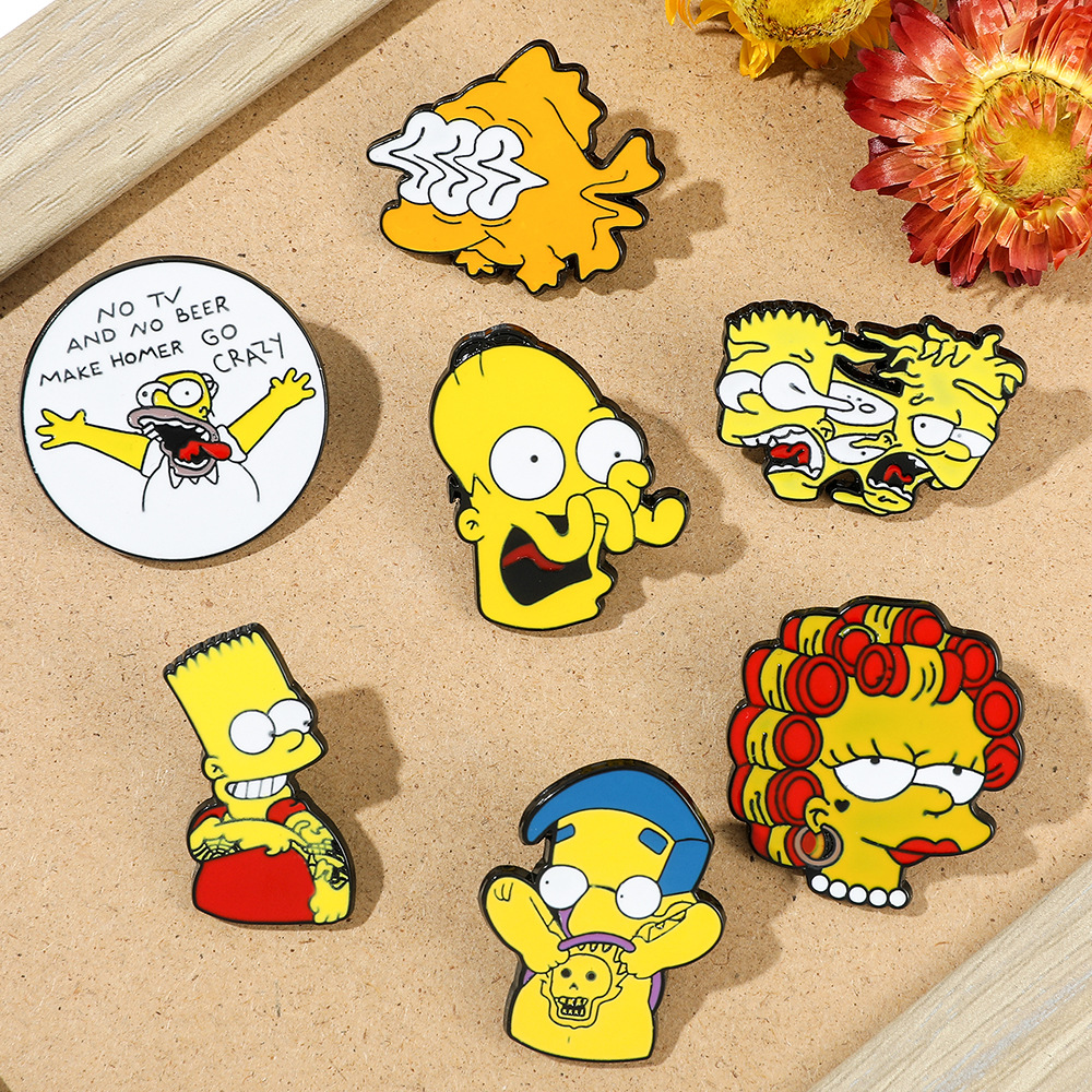 Foreign Trade Creative Explosion brooch Cartoon Simpson
