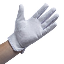 点胶防静电手套防滑点塑无尘手套电子厂点珠红边四拼接指条纹手套