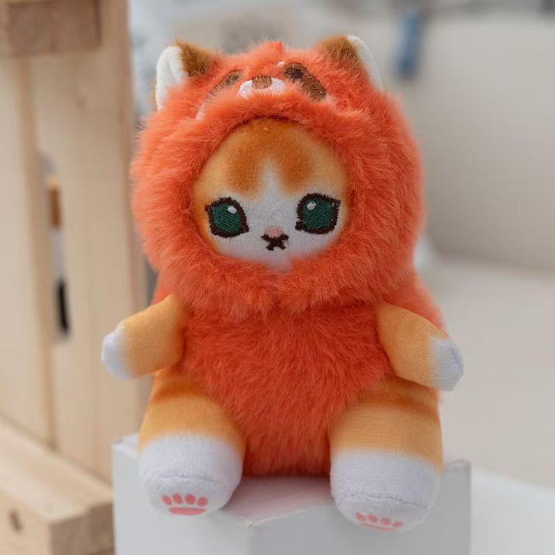 日本のかわいいインターネット有名人女装サメ猫動物ぬいぐるみペンダントカップルキーホルダー人形スクールバッグペンダント人形|undefined