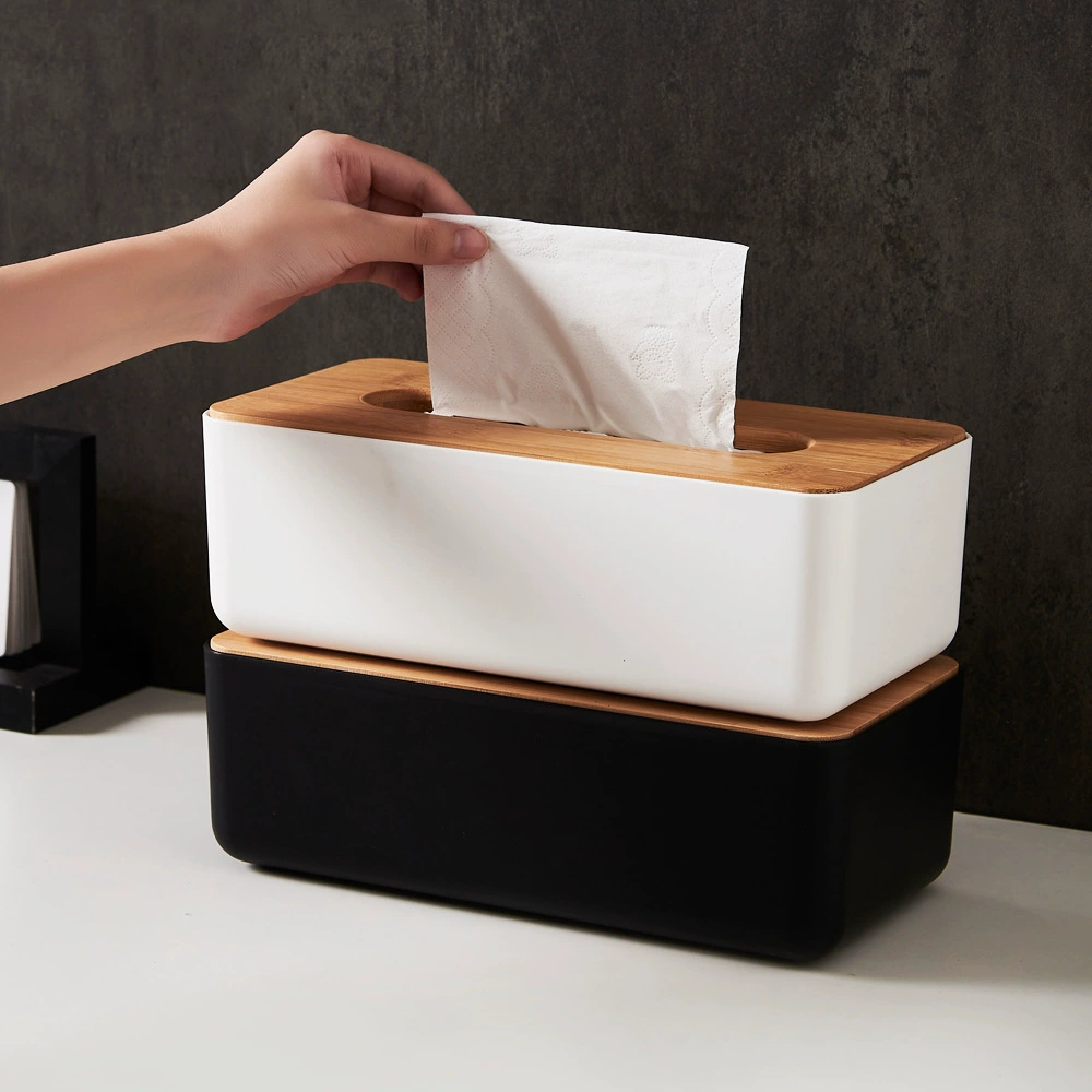 Бамбуковая деревянная крышка прямоугольная коробка для полотенец для домашнего обихода