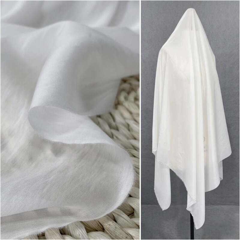 White Silk Cotton Fabric, Super Soft and Slightly See-through Han Dynasty Lining, Skirt Base, Silk Lining, Tencel Cotton Fabric