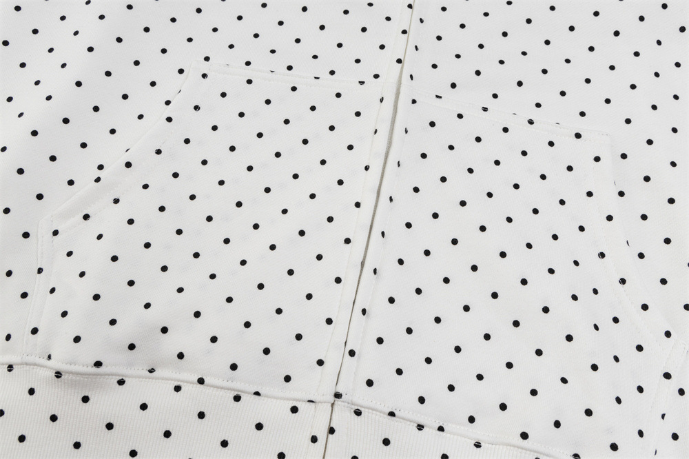 Ropa de hombre Trajes casuales deportivos para hombres y mujeres, marca de moda, chaqueta sudadera con capucha y lunares con estampado completo, pantalones holgados de campana con pierna ancha_voghion.com