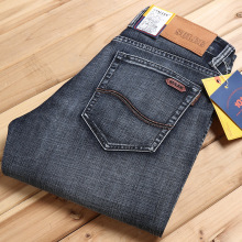 夏季薄款SULEE 牛仔裤男士青年修身直筒弹力潮牌时尚宽松休闲长裤