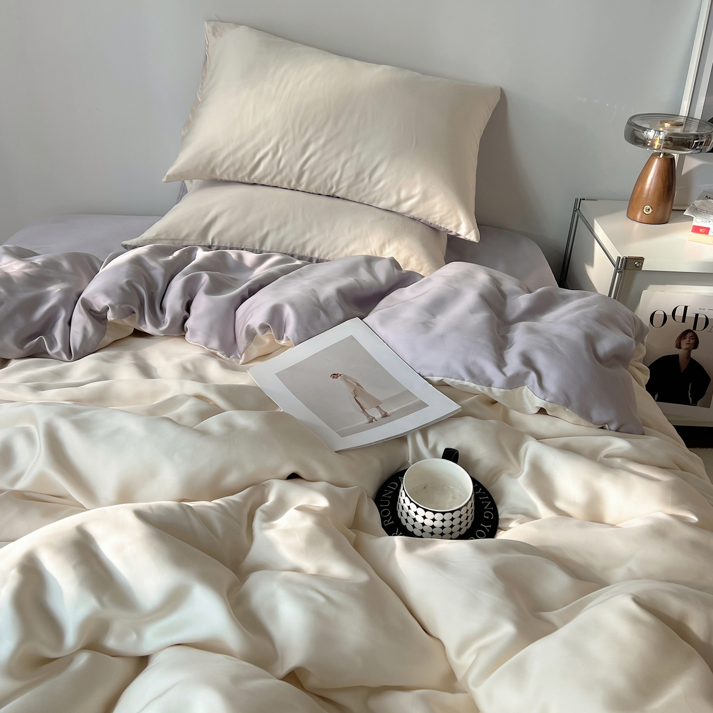 Silk Duvet Cover Set Summer Cooling Breathable Washable Soft_voghion.com