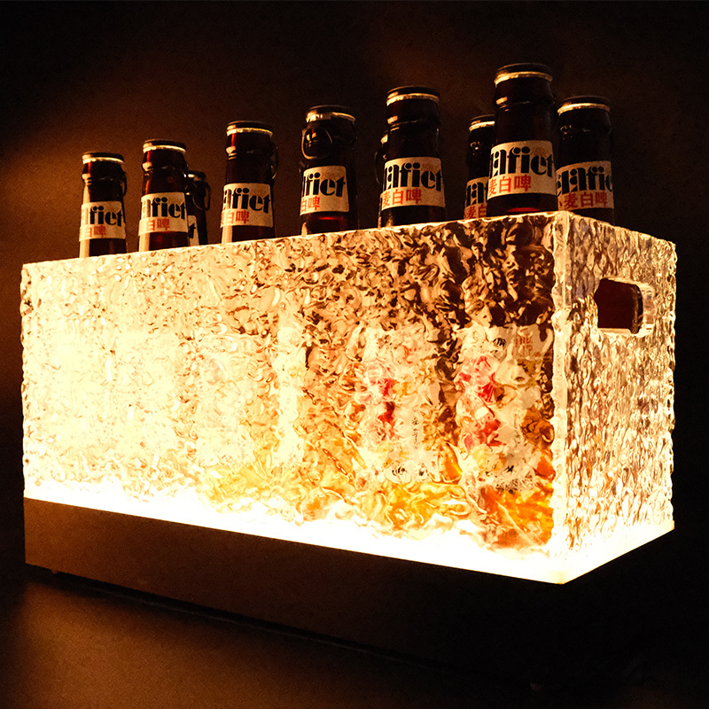 厂家酒吧冰桶成都亚克力ledKTV香槟鸡尾酒酒桶啤酒塑料酒箱LED