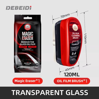 Decontamination Glass Cleaning Artifact, Glass agent - 1-pack-of-magic-wipe-1-english-version-of-debedi-red-oil-film-wipe