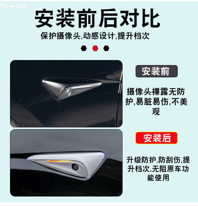 For Tesla Huanxin modelY Fender Full Coverage Camera Cover Huanxin Model3 Huanxin Y Modification