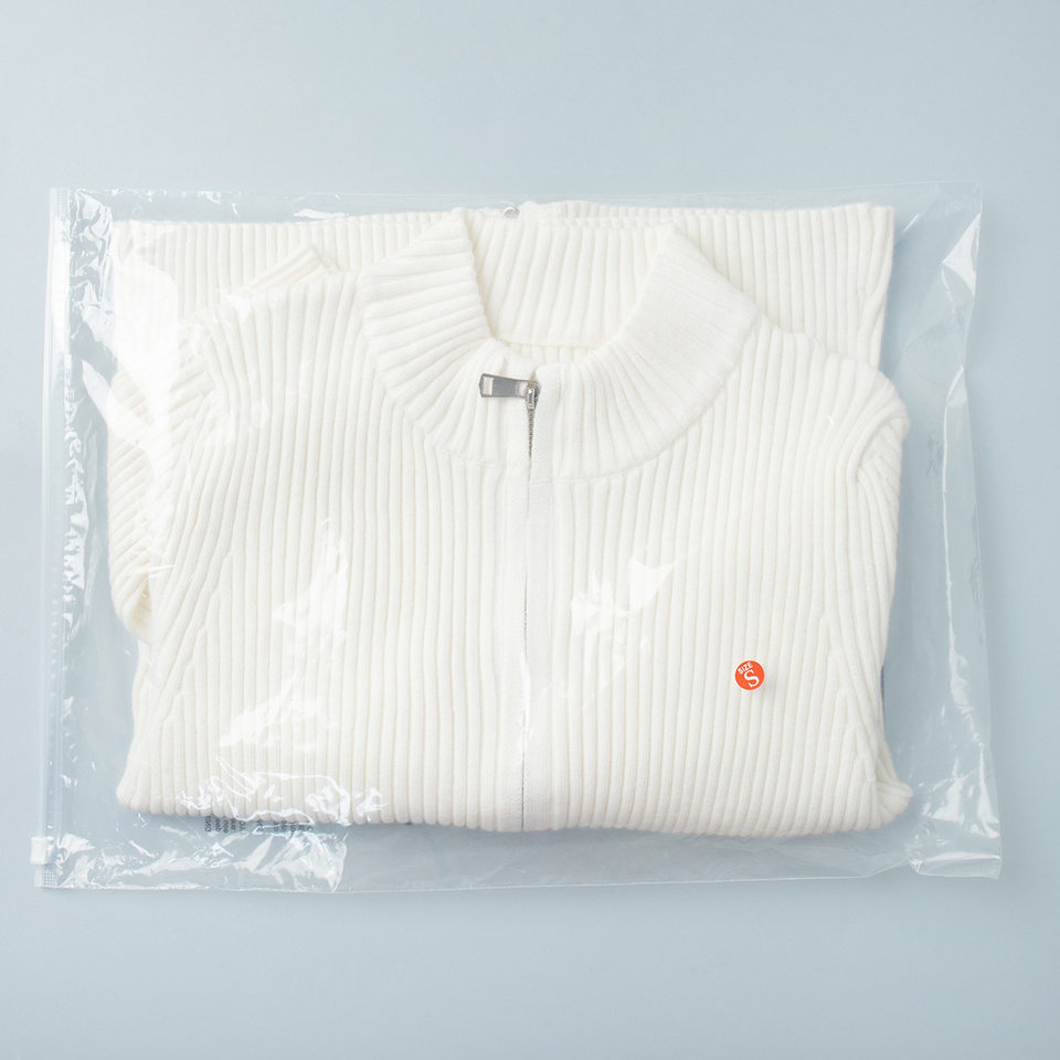 Áo cardigan len dệt kim cổ đứng, tay dài, khóa kéo đôi, dáng ôm ngắn — trắng, đen chi tiết 33