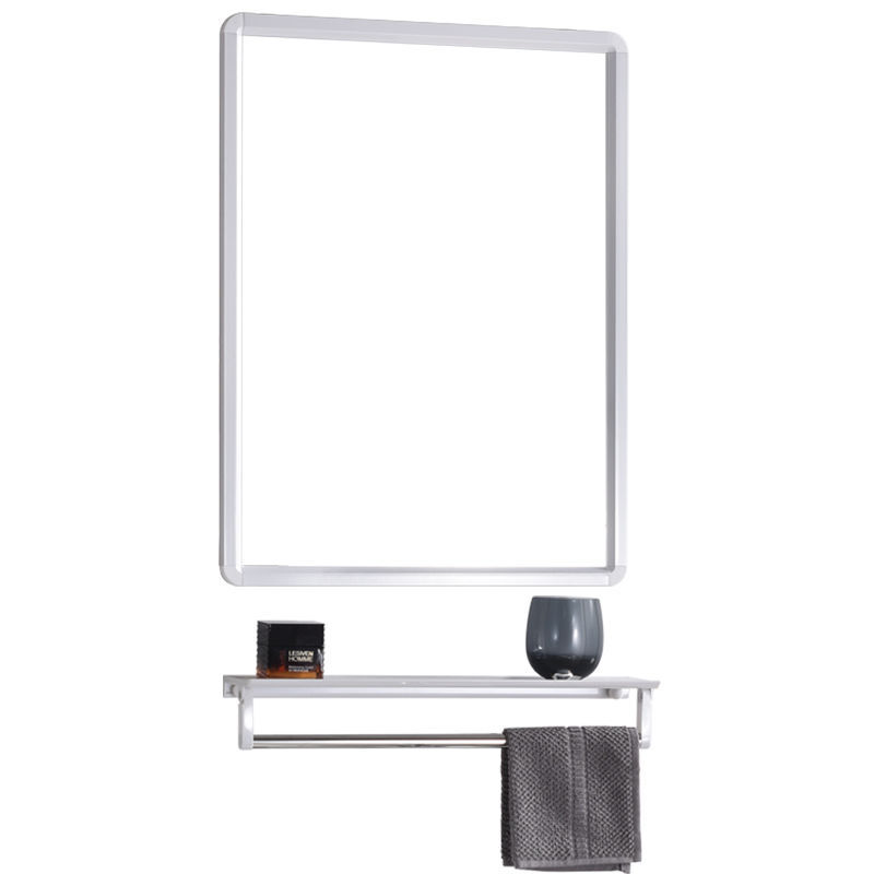 mirror ins Shower Room Space Aluminum frame Shelf Punch holes Wash and rinse Cosmetic mirror Restroom Amazon