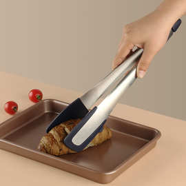 不锈钢9寸12寸食品夹精品食物夹面包夹牛排夹派对沙拉蛋糕食物夹