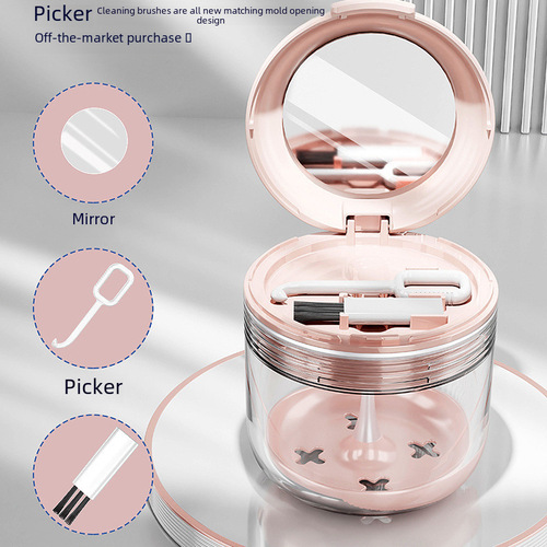 Invisible aligner storage box retainer case airtight aligner container leak-proof soaking tray teeth orthodontic cleaner