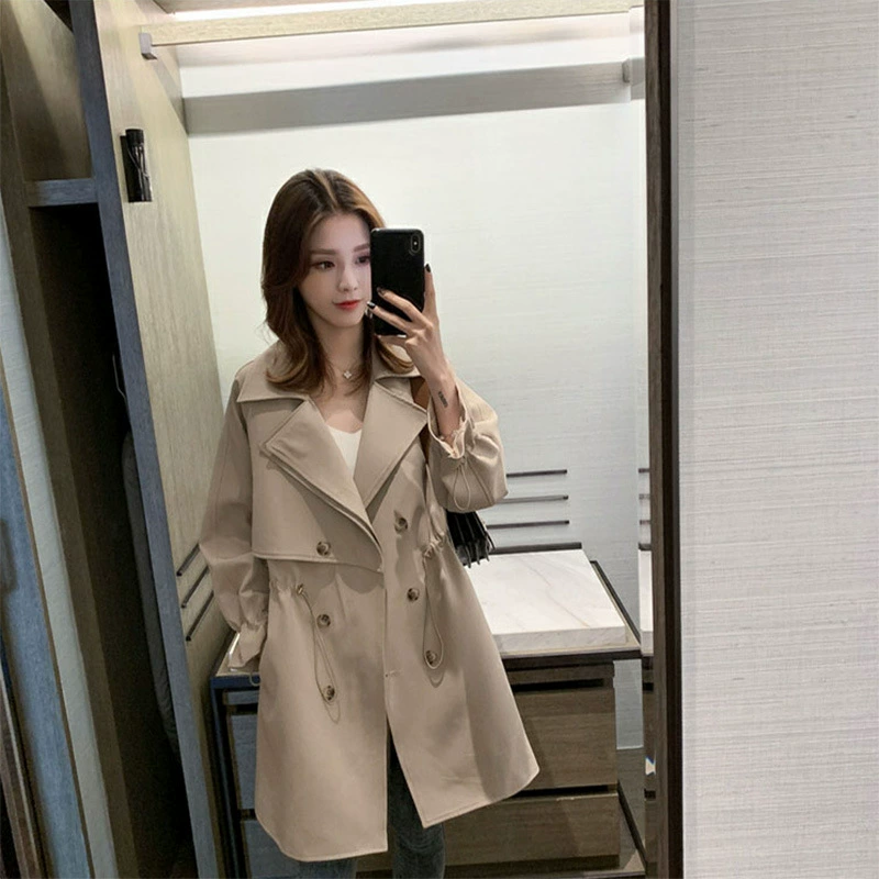 Trench coat, Korean style mid‑length, loose fit, demi‑season, sizes S–XXL