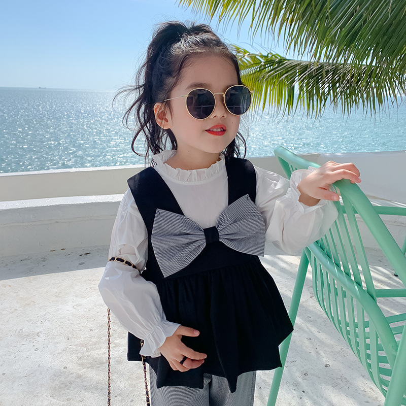 Girls Set Spring Autumn 2022 New Foreign Style Baby Girl Clothes Spring and Autumn Internet Celebrity Children's Fashion Children's Clothing Three Pieces