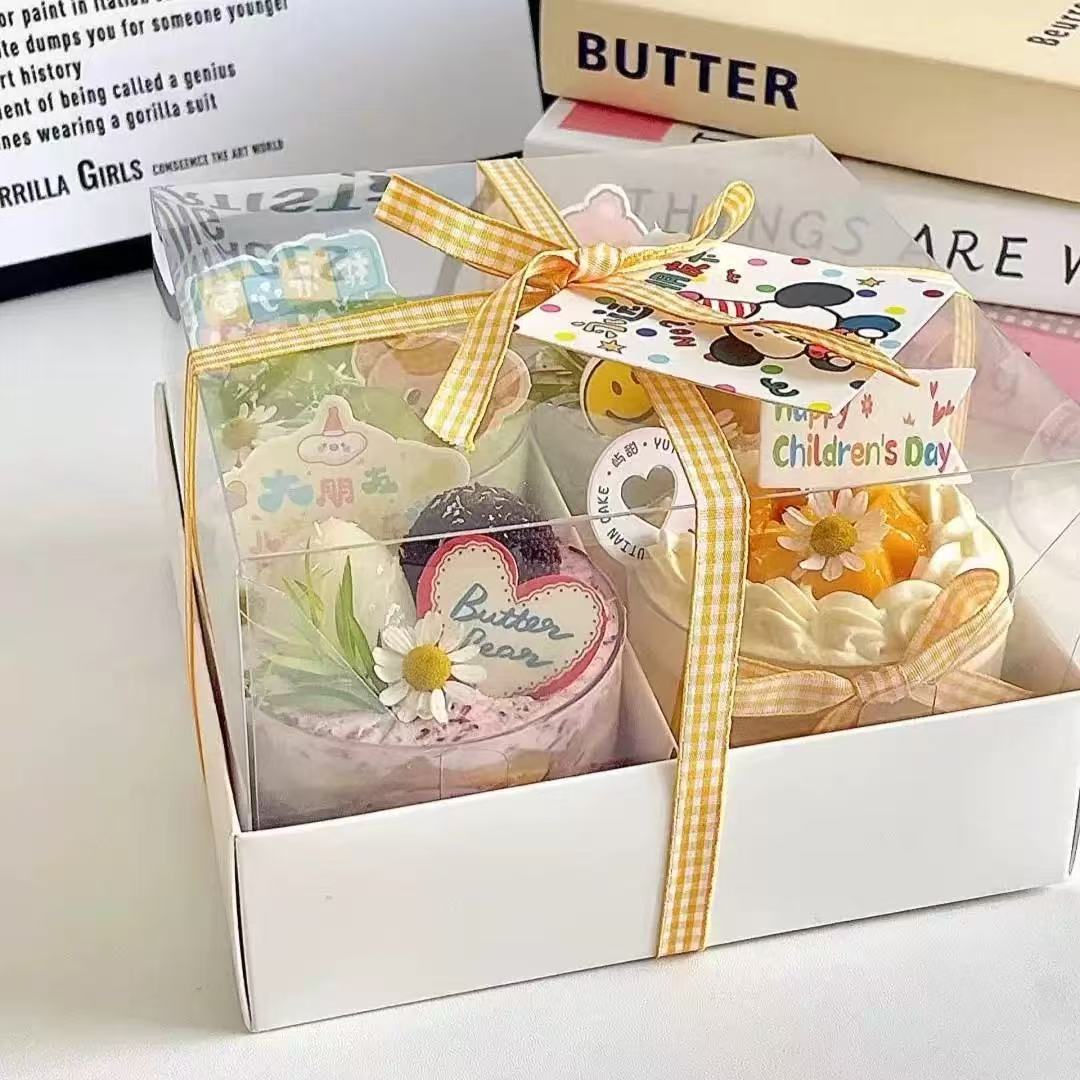 4/6宫格纸杯蛋糕盒甜品包装盒雪媚娘泡芙蛋挞四宫格下午茶打包盒