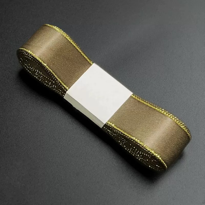 En stock venta al por mayor 2,2 borde dorado cinta regalo de cumpleaños pastel embalaje cinta arco flor regalo