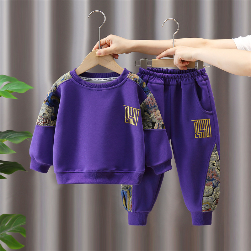 6109 Traje para niños Niños 2024 Nuevo estilo Estilo occidental Ropa deportiva de primavera y otoño para niños Suéter de dos piezas